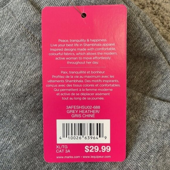 NWT Shambhala Heather Grey Cotton Shorts - Size XL - Picture 4 of 4